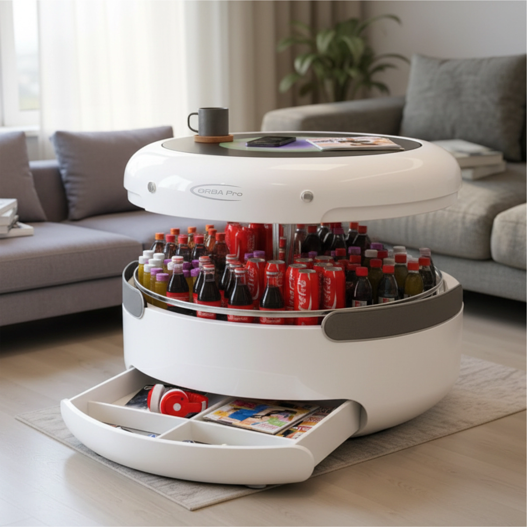 ORBA Pro | The All-in-One Smart Living Table —  Built-in Cooler, Wireless Charging & Ambient LED
